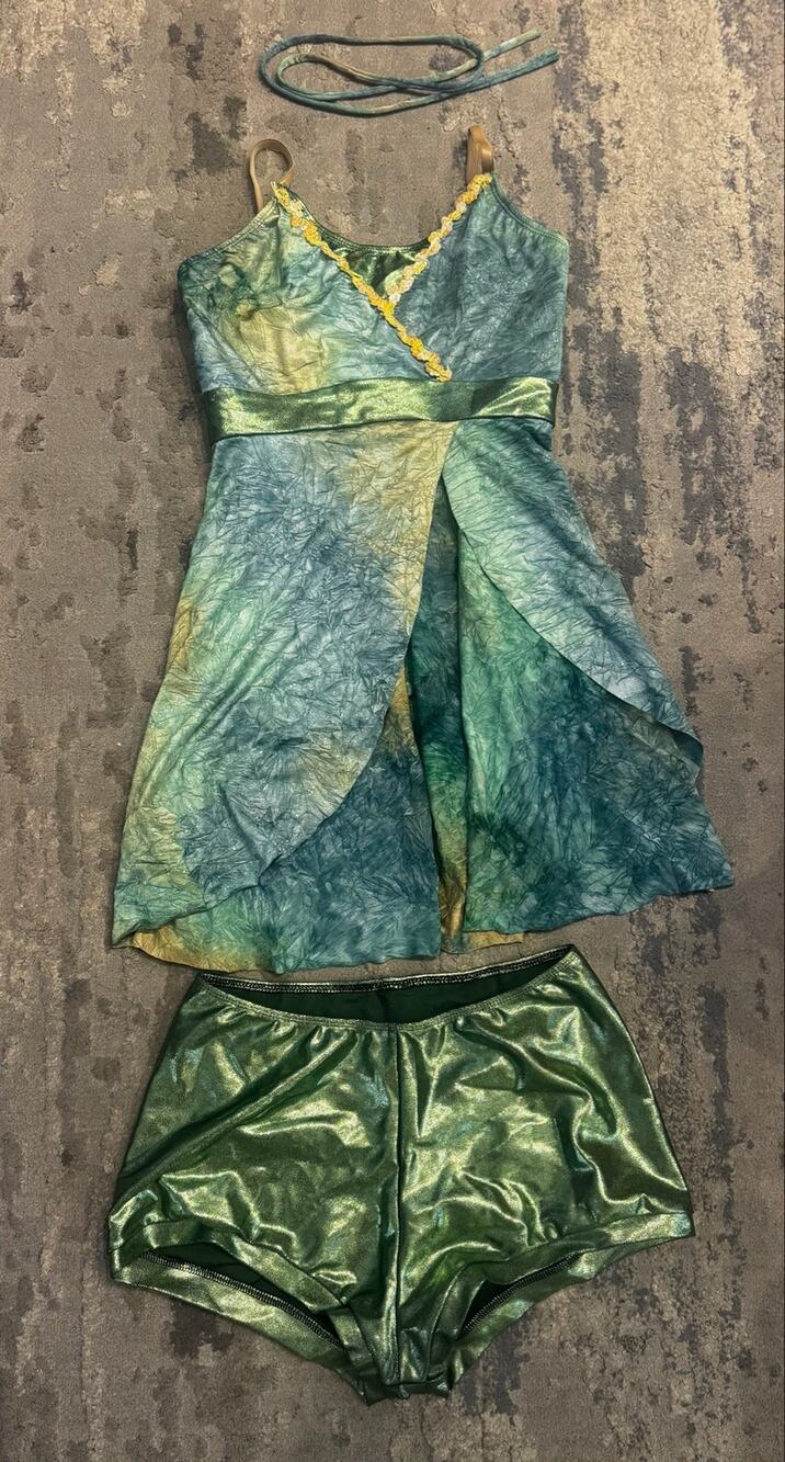 Girls Green Fairy Pixie costume without wings